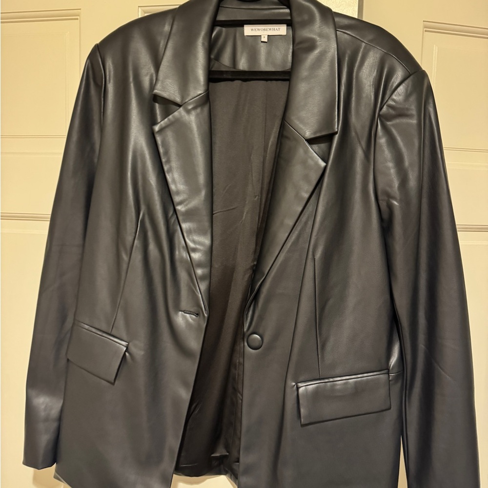 WeWoreWhat Black Faux Leather Jacket